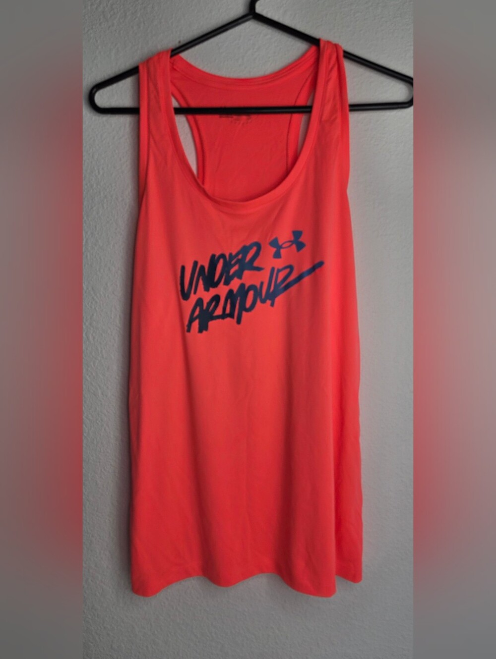 Under Armour Coral Racerback Tank with Navy Script